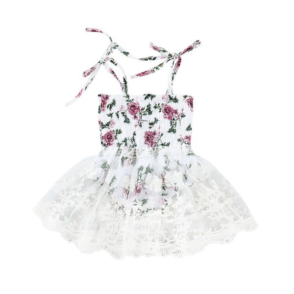 

newborn kids baby girls floral sleeveless dress princess party lace tutu dresses, Red;yellow