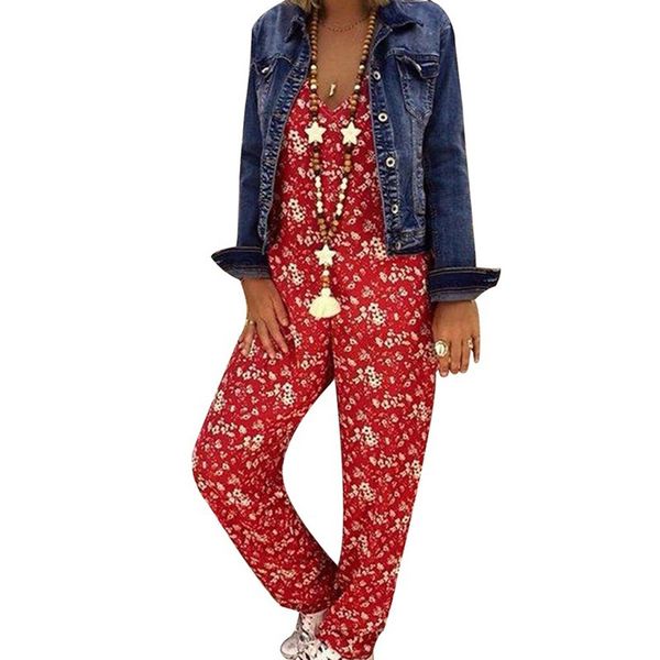 

womail long rompers women formal jumpsuit elegant sleeveless floral printed long playsuit casual mono mujer largo elegante 2019, Black;white