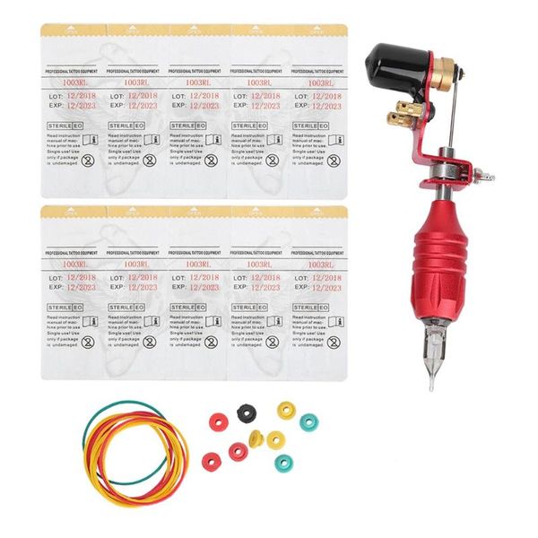 

red tattoo kit tattoo machine strong motor handle cartridge needles makeup machine permanent makeup tool