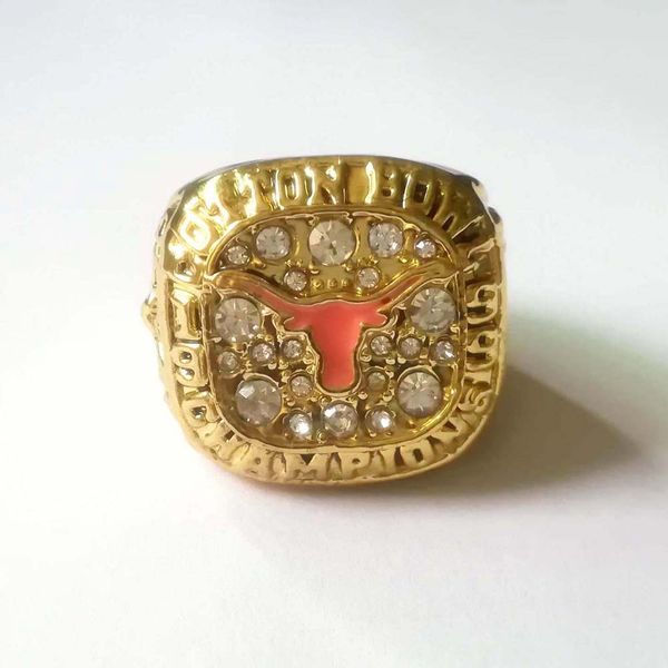 

1999 texas longhorns (royal) cotton bowl college football championship ring deal wholesale fans alloy rings, Golden;silver