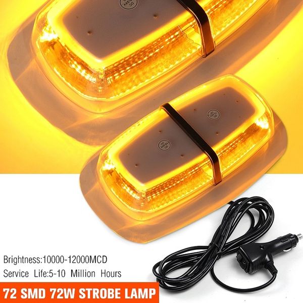 

240 led light-beads strobe warning light high intensity emergency flashing lamp with magnetic base for car trailer roof safety