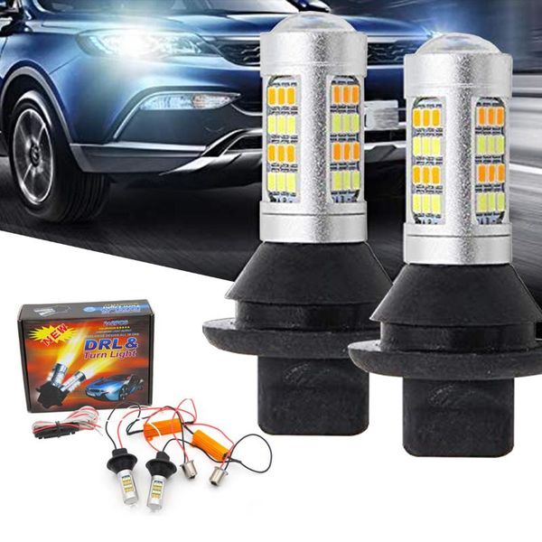 

car led light daytime running light+turn signal dual mode 7400/ba15s/bau15s