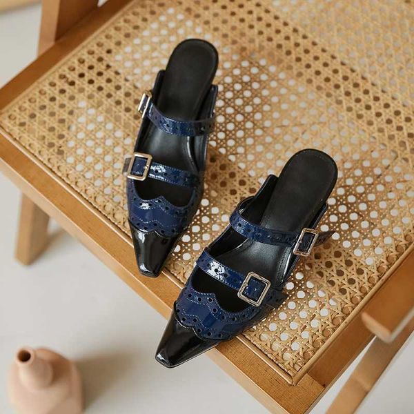 

summer women sandals genuine leather roman style vintage pointed high heels party shoes woman zapatos mujer shoes new fashion, Black