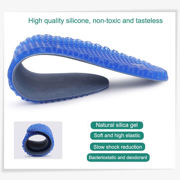 

1 pair size insole silicone honeycomb massaging insoles pads cushion ortc arch support shoe gel insole, Black