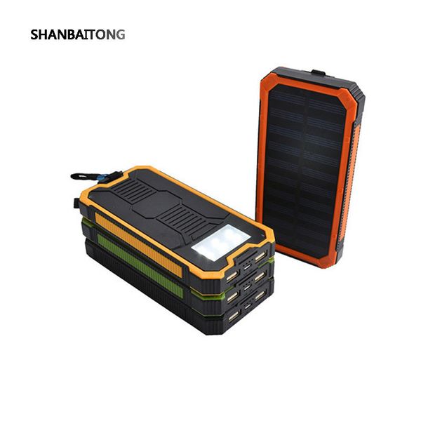 

new arrival 7000mah power bank led light three defense solar energy portable charging powerbank external battery for samsung