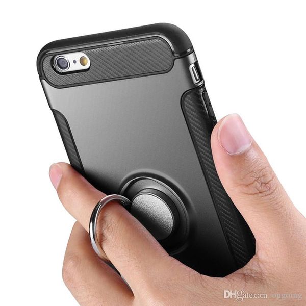 Ring-Autotelefonhalter Kickstand Fall Magnetic-Mobiltelefonabdeckung für iPhone XS max x 8 7 6 Plus 5SE Samsung Note 9 S9 A6 J4 J6