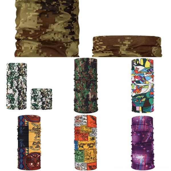 

qu25z multiple styles printed men bandana scarf multifunctional ring face mask tube seamless scarf headband women, Black