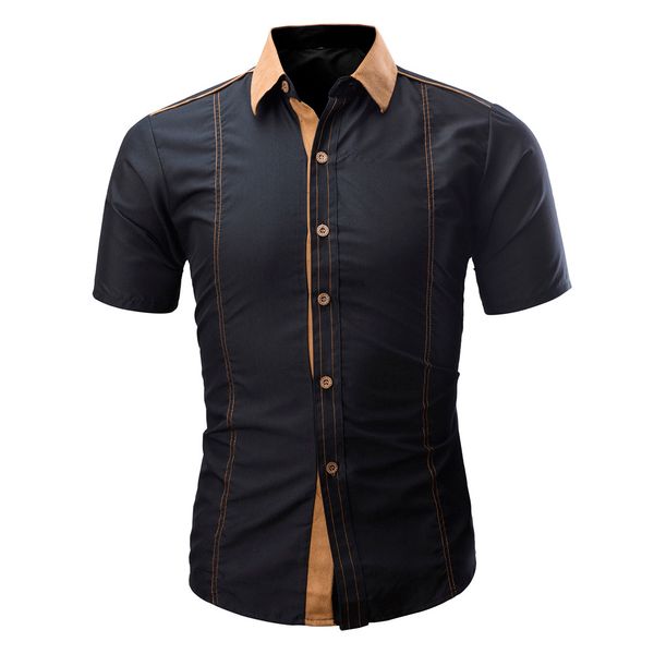 

youyedian новое поступление кофты мужская мода сплошной цвет мужской свободного покроя рубашка с коротким рукавом летние топы для мужчин 201, White;black