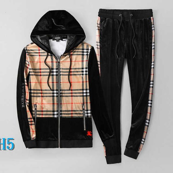 

mens tracksuit hooded fashion jacket hoodie velour for men women sweater tracksuit striped zipper jacket and long pants setsh5, Gray