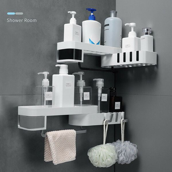 

wall mounted corner bathroom shower gel floating shelf shampoo holder shelves organizer kitchen storage rack accessories gadgets