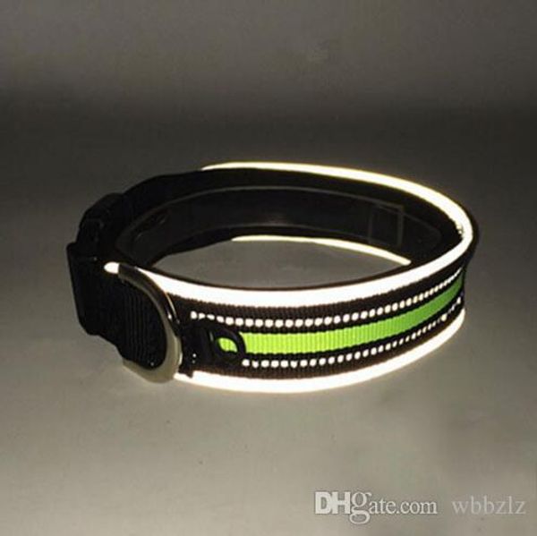 

adjustable pet dog collar no choke s m l xl luminous collars for dogs and cats reflective nylon neoprene padded collar