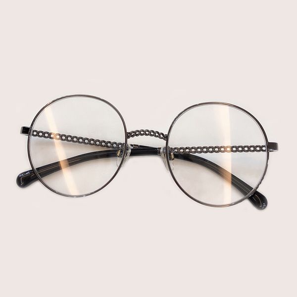 

2019 new man woman retro large round glasses transparent metal eyeglass frame black silver gold spectacles eyeglasses 3 colors