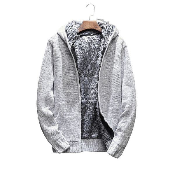 

2019 winter social pullover clothes jersey sweaters solid color casual men slim fit hoodie cardigan coat youth warm knit top, White;black