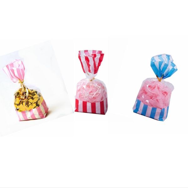 

10pcs new striped candy bag blue pink red birthday party gift bag wedding gift decoration tie candy storage