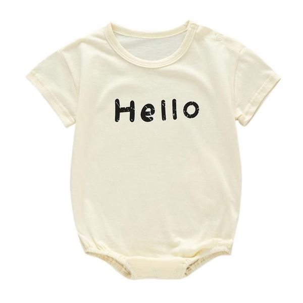

spring summe baby boys girls cotton short sleeve letter infant bodysuits, Blue