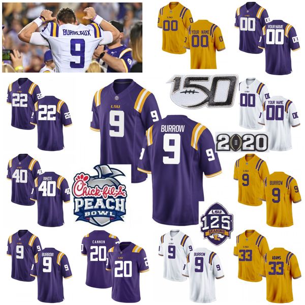 

custom ncaa lsu tigers college football jerseys womens derrius guice jersey devin white jarvis landry ja'marr chase nick brossette stit, Black