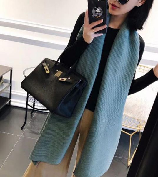 

2020 the fall and winter of the new scarf man korean super warm striped scarf imitation cashmere scarf, Blue;gray
