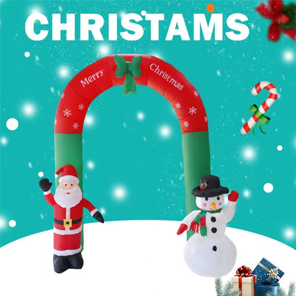 240cm Giant Arch Santa Claus Snowman Inflatable Garden Yard