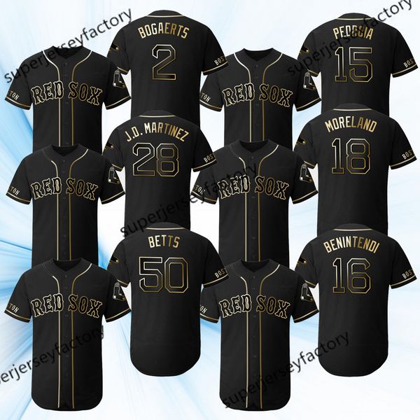 

Golden Edition Jerseys Men Boston jerseys 16 Andrew Benintendi 2 Xander Bogaertsi 15 Dustin Pedroia 18 Mitch Moreland Baseball Jerseys