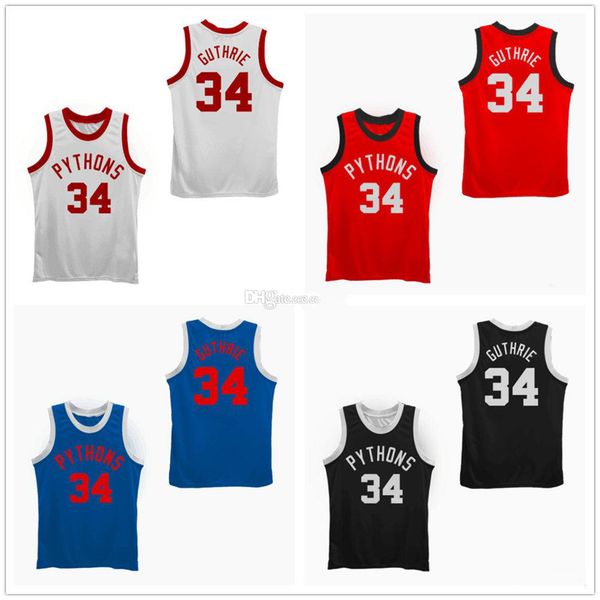 

pittsburgh pythons the fish that basketball jerseys saved julius erving moses guthrie #35 mens stitched custom any name, Black;red