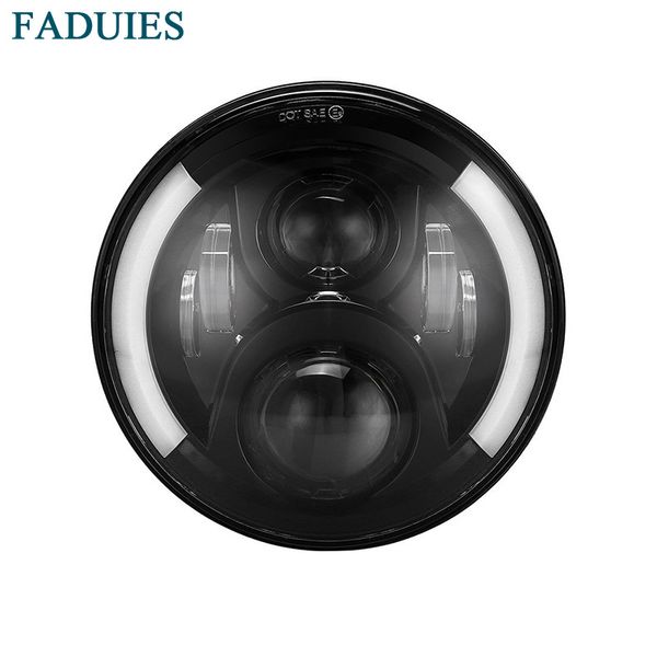 

FADUIES 7 inch round Motorcycle Projector LED Headlight With Halo & DRL &Turn light For Harley Davidson Street Glide