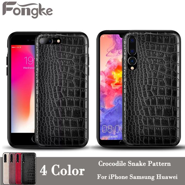 

Ретро старинные Крокодил змея Pattern Case для Huawei Mate 20 P20 Pro печатных искусственная кож