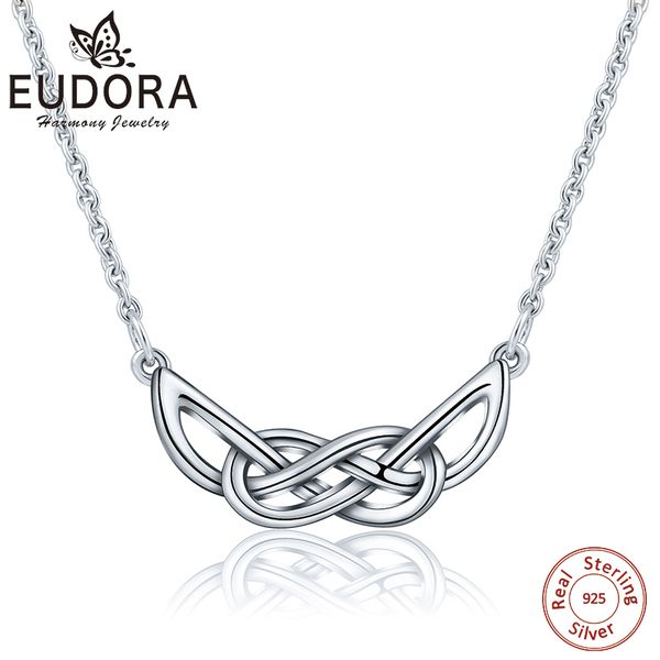 

eudora 100% 925 sterling silver celtics knot symbol pendant neckalce infinity sign women fashion jewelry gift for lovers girls