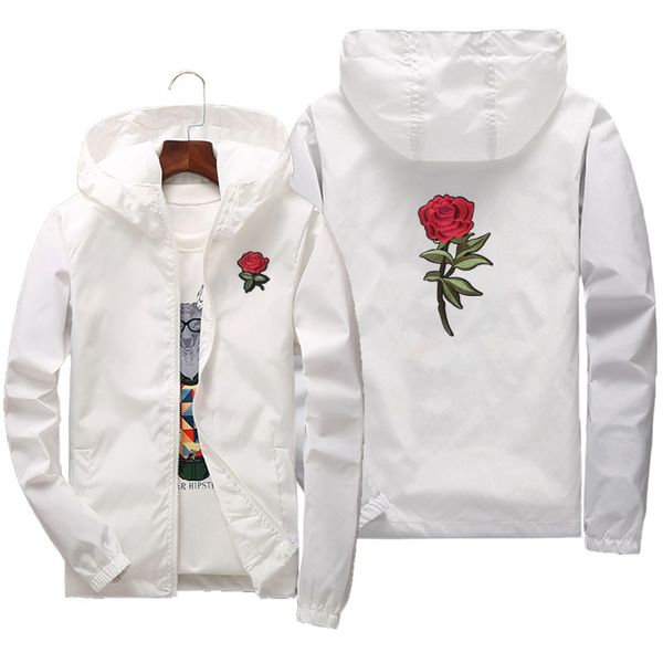 

dropshipping suppliers usa 2019 korean version for men women spring summer rose embroidered windbreaker couple jacket 26 color, Black;brown