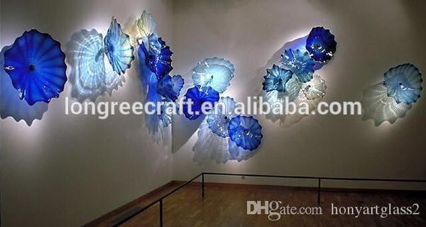 

plates lamp modern art decor blown murano custom made wall mounted glass lamps