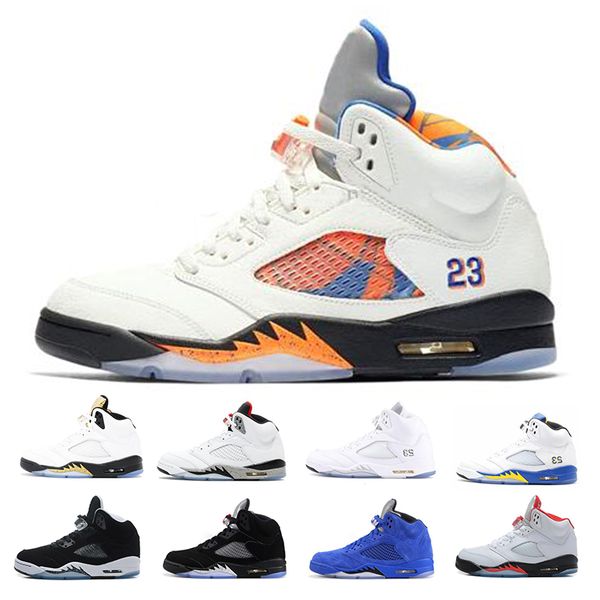 

2019 Men 5 5s Basketball Shoes Mens Black Grape PSG White Reflective Camo Oreo Cement Fire Red Print Designer Sneaker Trainers Size 40-47