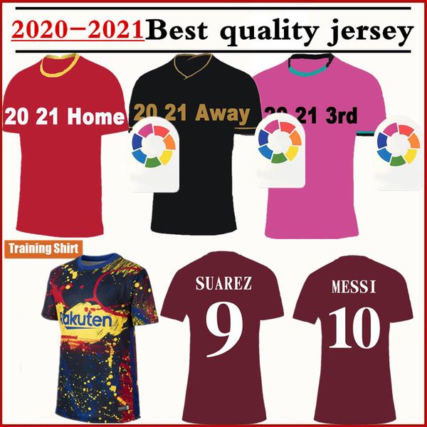 

20 21 messi griezmann home away 3rd mens soccer jerseys suarez pique coutinho dembele football shirts rakitic f. de jong short uniform, Black;yellow