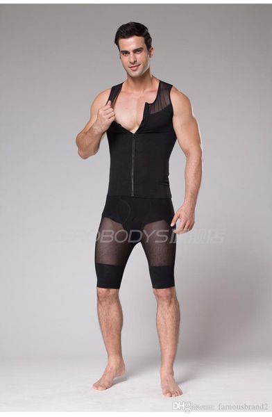 

mens solid color body формирователи плюс размер homme одежда zipper рубашки с длинным повседневный белье одежда sexy style, Black;brown
