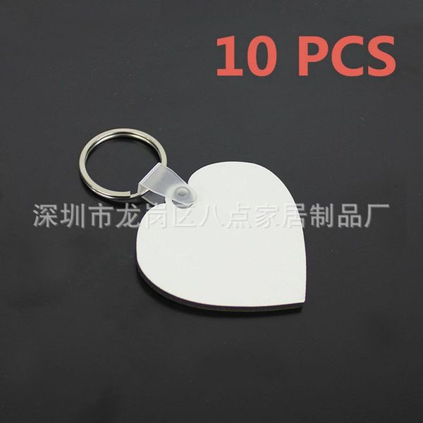 

10pcs key chain personalized diy heart blank mdf board sublimation printing keyrings jewelry accessory key rings pendant lyy9167, Silver