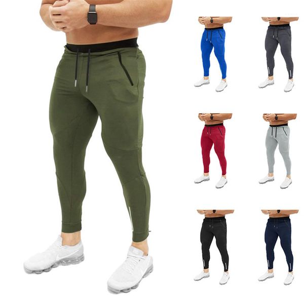 

athletic sweatpants gym workout slim fit with pockets men sport pants tracksuit fitness male joggers men joggers pants, Black