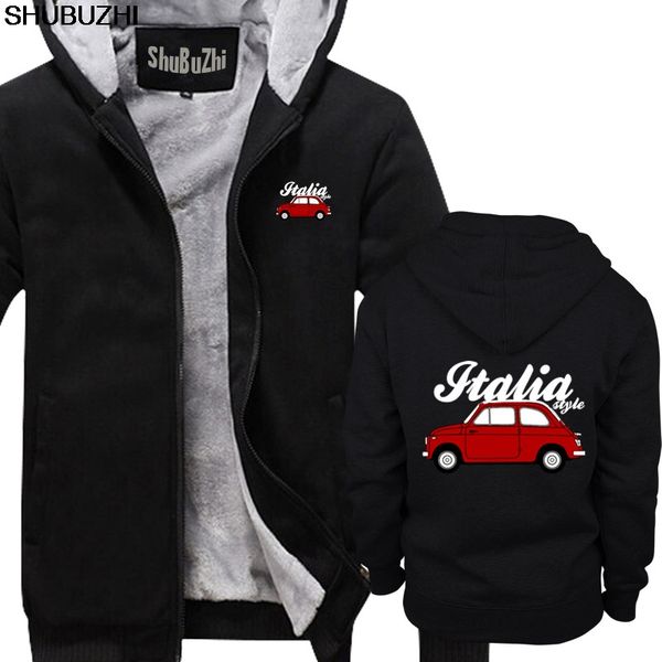 

maglia maglietta hoodie uomo t0061 italia style cinquecento fiat 500 cotton long sleeve warm hoodies winter coat jacket sbz1451, Black