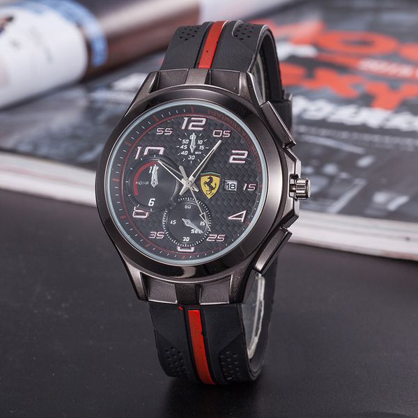 

2019 new fa hion luxury relogio ma culino quality de igner watche men rubber trap quartz ferrari men watch