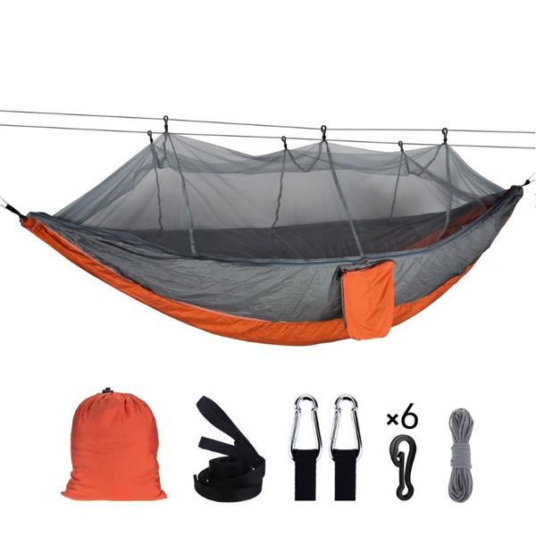 

large outdoor mosquito net parachute hammock 1-2 person hanging sleeping bed for camping backpacking travel beach 260x140cm
