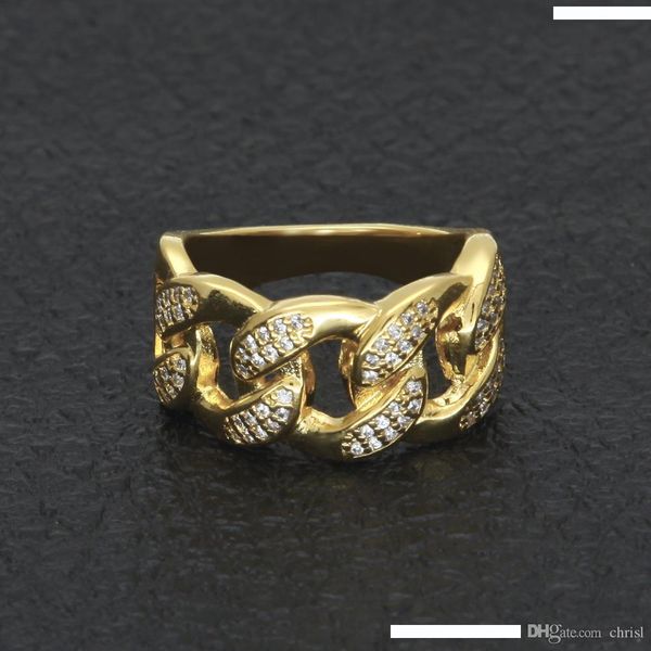 

кубинский цепи кольца циркония кристалл кольца для женщин 2017 года мода дизайн заявление золото щепка цвет кольца свадебные ювелирные издел, Slivery;golden