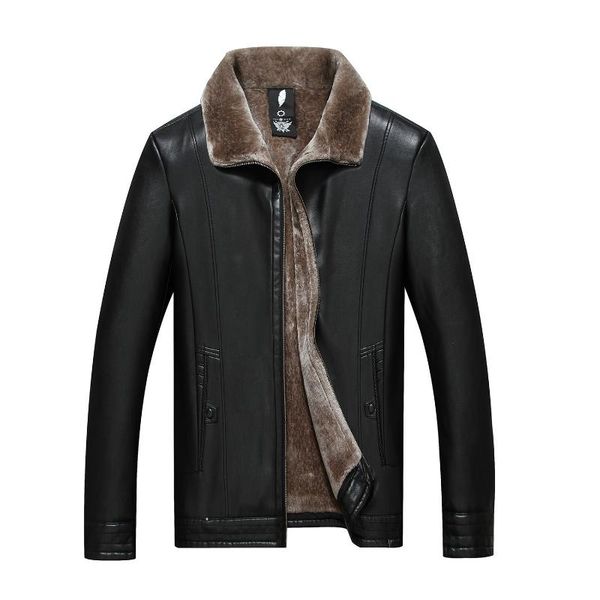 

men's fur & faux 2021 arrival fashion casual super large winter warm jacket degree wear black leather thick plus size 3xl4xl5xl6xl7xl