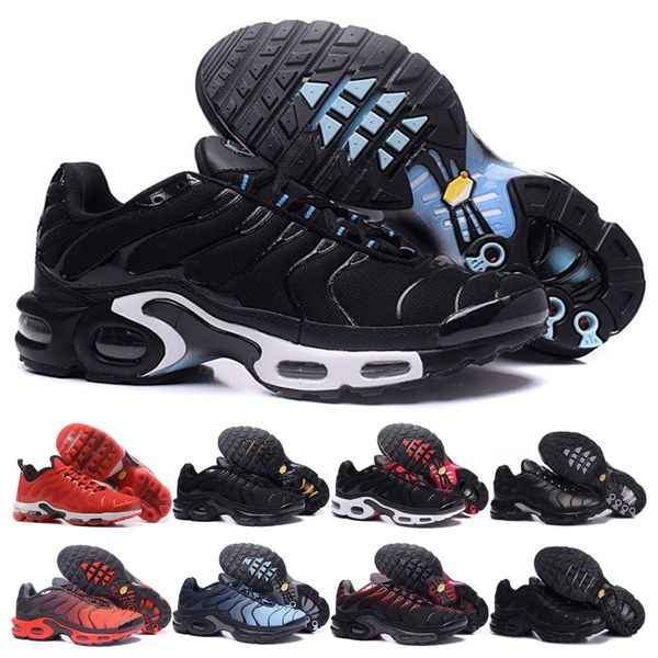 

2019 TN Men Sports Shoes Hot Sale Mens Triple Black Running Shoes Red Orange Silver Blue Designer Shoes Tennis Sport Sneakers Trainers