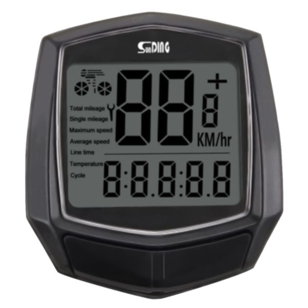 

аксессуары часы велосипедов спидометр водонепроницаемый одометр секундомер подсветка черный многофункциональный велокомпьютер проводной датч