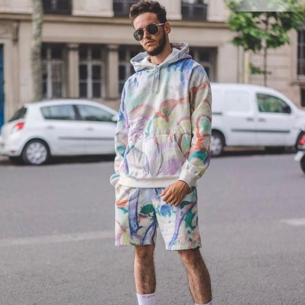 

18ss box logo landscape hooded sweatshirt spring autumn pullover sweater street hip hop casual men women hoodies hfymwy110, Black