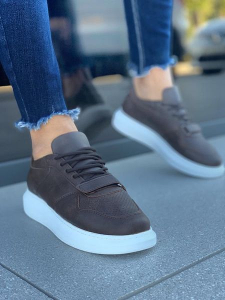 

chekich ch073 bt dark brown men sneaker, Black
