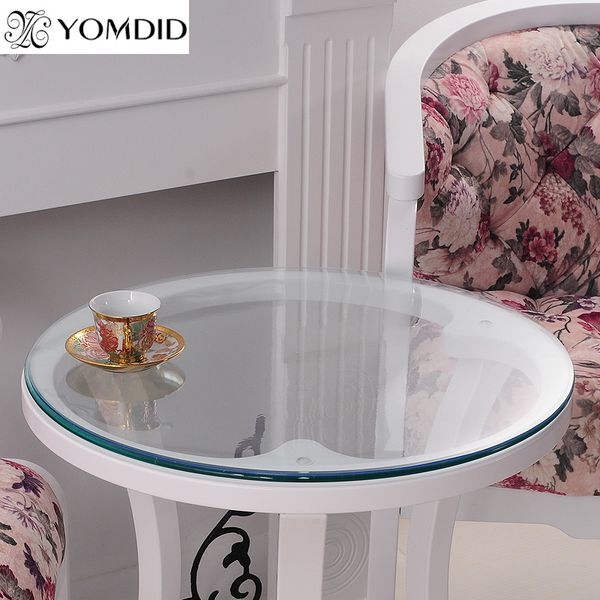 

transparency pvc round tablecloth soft glass table cloth waterproof oilproof home kitchen dining room placemat pad dia 60-110cm