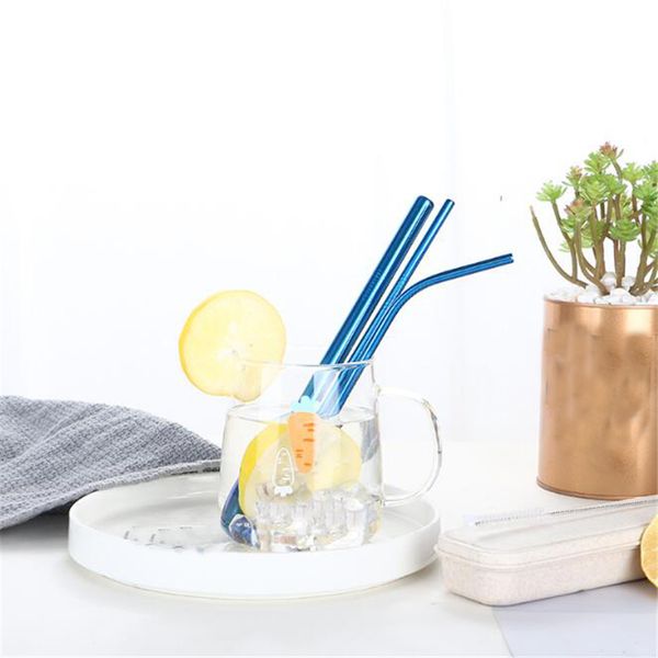

drinking straws 4pcs/set stainless steel with cleaner brush reusable metal portable 5 colors juice straw clean