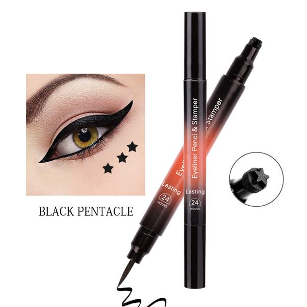 

waterproof pen eyeliner quick long lasting eye liner natural two-headed design eyes beauty makeup tool black&brown cosmetics