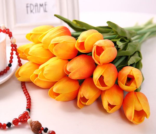 

20pcs latex tulips artificial pu flower bouquet real touch flowers for home decoration wedding decorative flowers 11 colors option