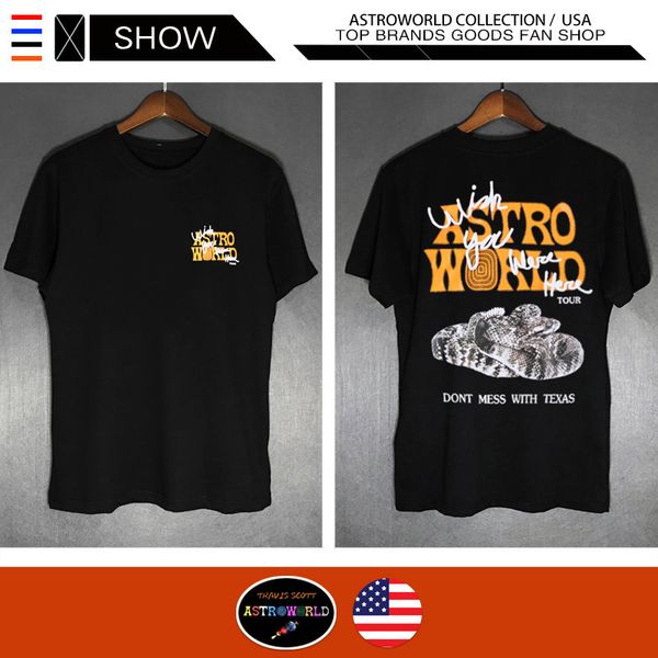

travis scott astroworld exclusive houston tour short sleeve t shirt ins men and women, White;black