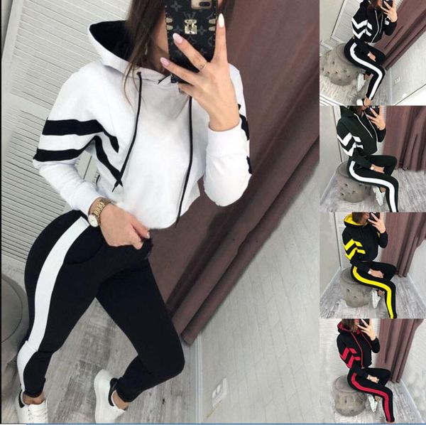 

s-xl весной спортивный костюм свитер + брюки женщин печати письмо толстовки топы женщины 2рс набор женщин набор девушек спортивные костюмы, Gray