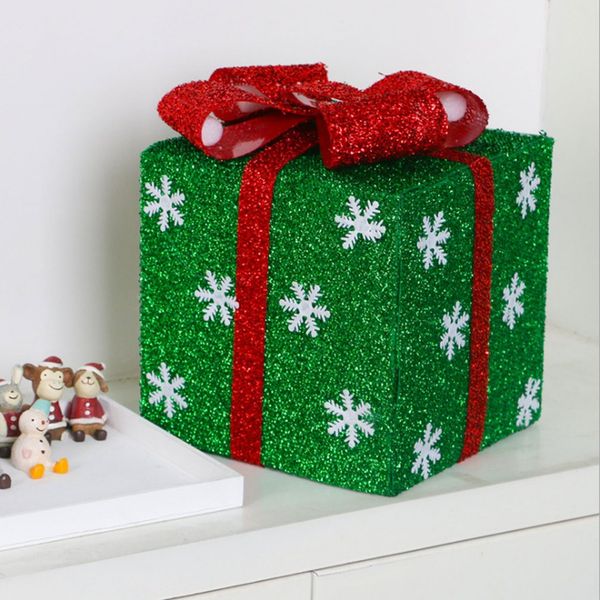 

christmas decoration gift box christmas store supplies window shop super scene decoration snowflake gift box pvc